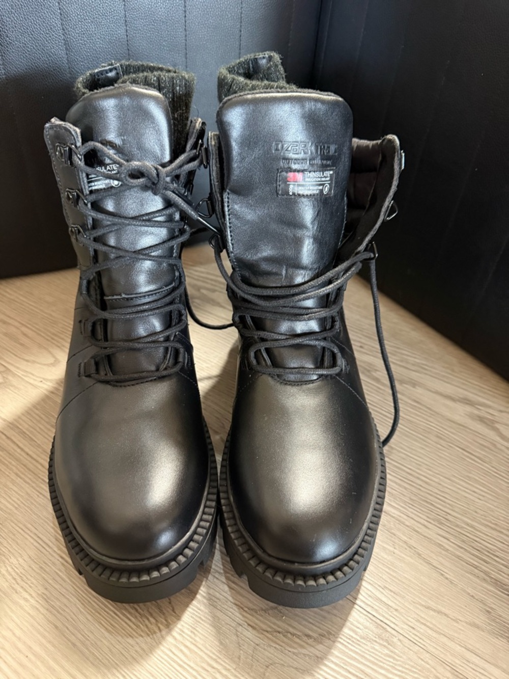 NEW Black Boots Ozark Trail Women's Waterproof Lace-up  /Hiking Boots Size 8